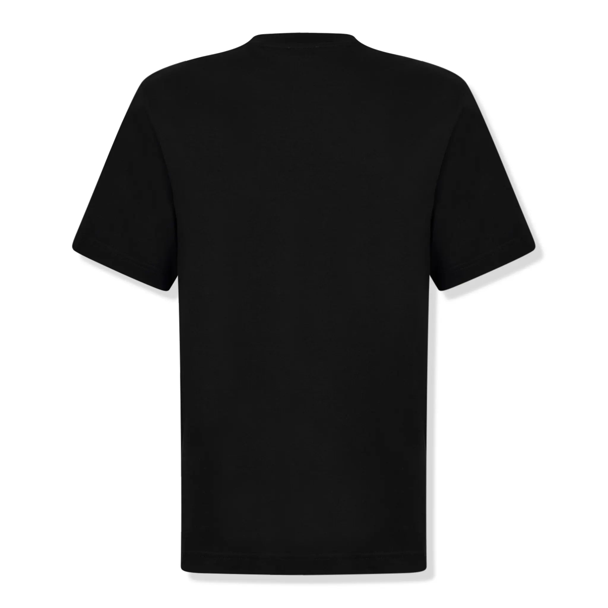 Back View of Burberry EKD Check Cotton Black T Shirt